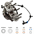 2-Wheel Set Front, Driver and Passenger Side Wheel Hubs, With Bearing, With Sensor, Heavy Duty Suspension