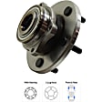 Front and Rear, Driver and Passenger Side Wheel Hub, 5 Lugs, With Bearing, With Sensor, FWD