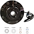 Front, Driver and Passenger Side Wheel Hub, 8 Lugs, With Bearing, With Sensor, 4WD