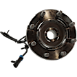 Front, Driver and Passenger Side Wheel Hub, 8 Lugs, With Bearing, With Sensor, 4WD
