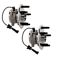 2-Wheel Set Rear, Driver and Passenger Side Wheel Hub, 5 Lugs, With Bearing, With Sensor, FWD/AWD
