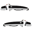Front, Driver and Passenger Side Black with chrome insert Exterior Door Handle, Without Key Hole