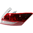 Passenger Side, Inner and Outer Halogen Tail Light, With bulb(s), OE Replacement, Sedan