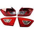 Driver and Passenger Side, Inner and Outer Halogen Tail Light, With bulb(s), OE Replacement, Sedan, CAPA Certified