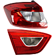 Sedan Driver and Passenger Side, Inner and Outer Halogen Tail Light, With Bulbs