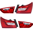 Driver and Passenger Side, Inner and Outer Halogen/LED Combo Tail Light, With bulb(s), OE Replacement