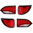 Driver and Passenger Side, Inner and Outer Tail Lights, with Bulbs, Halogen/LED Combo, Mounts On Body and Liftgate, CAPA CERTIFIED
