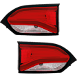 Driver and Passenger Side, Inner Tail Lights, with Bulbs, LED, Mounts on Liftgate, CAPA Certified