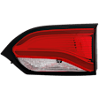 Driver and Passenger Side, Inner Tail Lights, with Bulbs, LED, Mounts on Liftgate, CAPA Certified