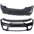 2021 Dodge Charger - Front and Rear Primed Bumper Cover, For Models With Hood Scoop, CAPA Certified