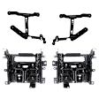 Front, Driver and Passenger Side, Inner and Outer Bumper Brackets, 2-Piece Bumper Type