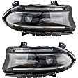 2015-2018 Dodge Charger - Driver and Passenger Side Headlights, with Bulbs, HID/Xenon, with HID Bulbs and ballast, CAPA Certified