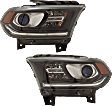 Driver and Passenger Side Headlights, with Bulbs, Halogen, For Models without Daytime Running Light, CAPA Certified