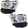 Driver and Passenger Side Halogen Headlight, With bulb(s), OE Replacement