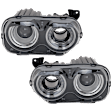 Driver and Passenger Side Headlights, with Bulbs, HID/Xenon, with HID bulb and ballast, For Models with Air Ducts, Type 1, CAPA CERTIFIED
