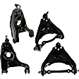 Front, Driver and Passenger Side, Upper and Lower Control Arms, with Ball Joints and Bushings, RWD
