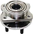 Front, Driver and Passenger Side Wheel Hub, 5 Lugs, With Bearing