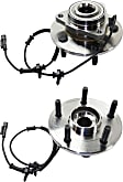Front, Driver and Passenger Side Wheel Hub, 5 Lugs, With Bearing, With Sensor