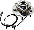 Front, Driver and Passenger Side Wheel Hub, 5 Lugs, With Bearing, With Sensor