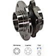 Front, Driver and Passenger Side Wheel Hub, 5 Lugs, With Bearing