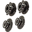 Front and Rear, Driver and Passenger Side Wheel Hub, 5 Lugs, With Bearing