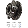 Front and Rear, Driver and Passenger Side Wheel Hub, 5 Lugs, With Bearing