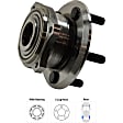 Rear, Driver and Passenger Side Wheel Hub, 5 Lugs, With Bearing