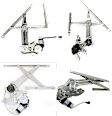 Front and Rear, Driver and Passenger Side Power Window Regulator, With Motor