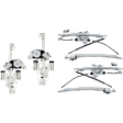 Front and Rear, Driver and Passenger Side Power Window Regulator, With Motor