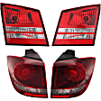 Driver and Passenger Side, Inner and Outer Tail Lights, with Bulbs, Halogen/LED Combo, Mounts On Liftgate