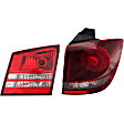 Passenger Side, Inner and Outer Tail Lights, with Bulbs, Halogen/LED Combo, Mounts On Liftgate