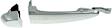 Front or Rear, Driver and Passenger Side Exterior Door Handle, Chrome, Without Key Hole