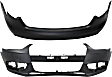 Front and Rear Primed Bumper Cover, Sedan, For Models Without S-Line Package, With Fog Light Holes, Without Parking Aid Sensor Holes, With Headlight Washer Holes, Without Warning System