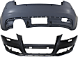 Front and Rear Primed Bumper Cover, For Models Without Sport Package, With Fog Light Holes, With Parking Aid Sensor Holes, With Headlight Washer Holes