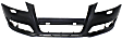 Front and Rear Primed Bumper Cover, For Models Without Sport Package, With Fog Light Holes, With Parking Aid Sensor Holes, With Headlight Washer Holes