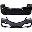 Front and Rear Primed Bumper Cover CAPA Certified