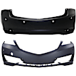 Front and Rear Primed Bumper Cover CAPA Certified