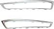 Driver and Passenger Side, Outer Grille Trim, Painted Silver, Fits on bumper grille