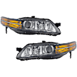 Driver and Passenger Side Headlights, without Bulbs, HID/Xenon, OE comparable