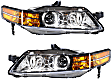Driver and Passenger Side Headlights, without Bulbs, Halogen, Sedan