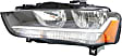 2014 Audi A4 - Driver and Passenger Side Halogen Headlight, With bulb(s),  mfrbodycodename : B8, 4th Generation, OE Replacement, Sedan