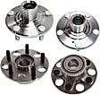 4-Wheel Set Front and Rear, Driver and Passenger Side Wheel Hubs, Front - Without Bearing; Rear - With Bearing
