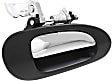 Front and Rear, Driver and Passenger Side Exterior Door Handles, Chrome Lever with Black Bezel, Front Driver and Passenger Side - With Key Hole; Rear Driver and Passenger Side - Without Key Hole