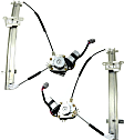 Front, Driver and Passenger Side Power Window Regulator, With Motor