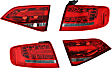 Driver and Passenger Side, Inner and Outer Halogen/LED Combo Tail Light, Inner - Without bulb(s); Outer - With bulb(s), OE Replacement