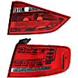 Driver and Passenger Side, Inner and Outer Tail Lights, Inner - without Bulb, Outer - with Bulbs, Halogen/LED Combo
