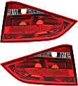 Driver and Passenger Side, Inner Tail Lights, without Bulb, Halogen, Mounts on Luggage Lid