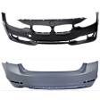 Sedan Front and Rear Primed Bumper Cover Base 2.0L, 4Cyl
