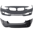 Sedan Front and Rear Primed Bumper Cover