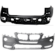 Front and Rear Primed Bumper Cover, Without parking aid sensor holes, CAPA Certified